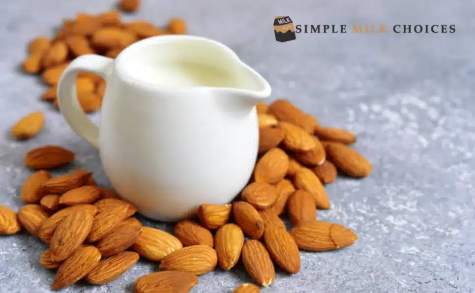 Pot of Milk with almonds