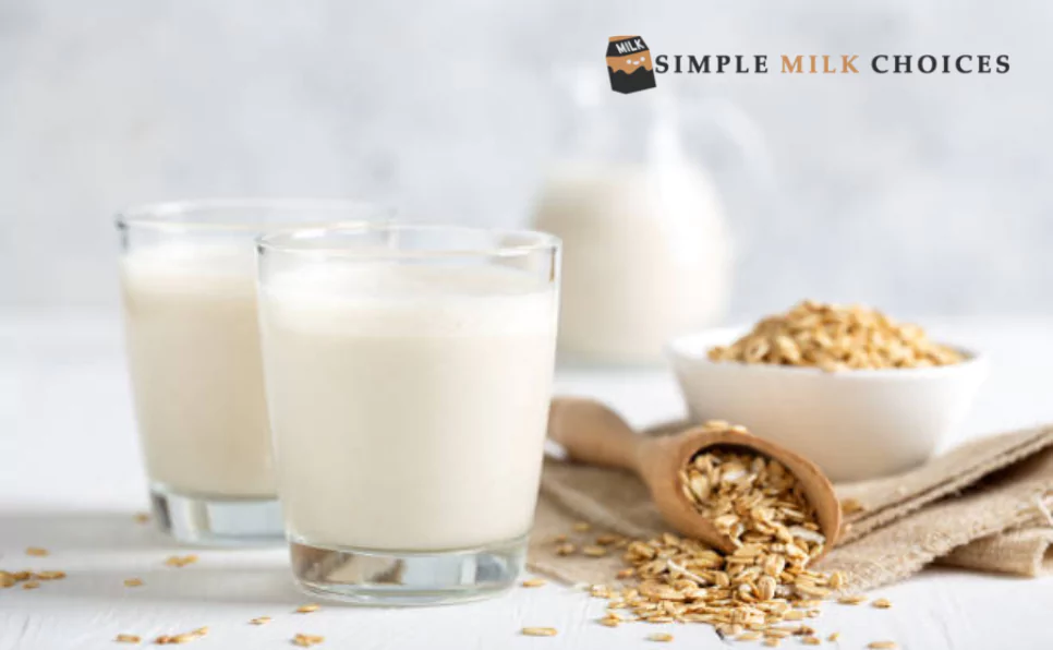 glass of milk with oats in bowl