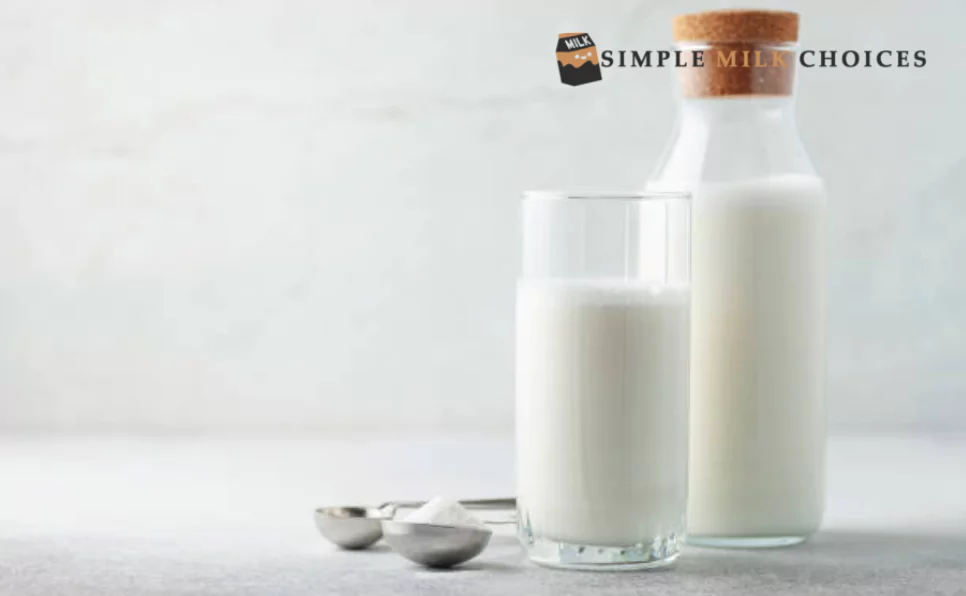 milk of skim milk with a filled glass of milk