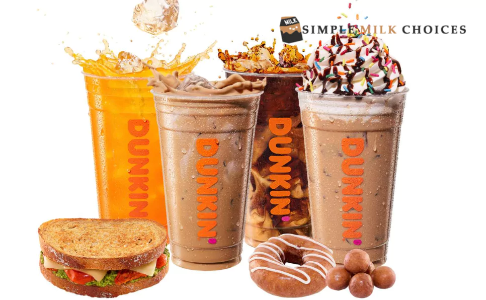Three clear glasses filled with refreshing Dunkin' Donuts beverages on a table, ready to invigorate your day.