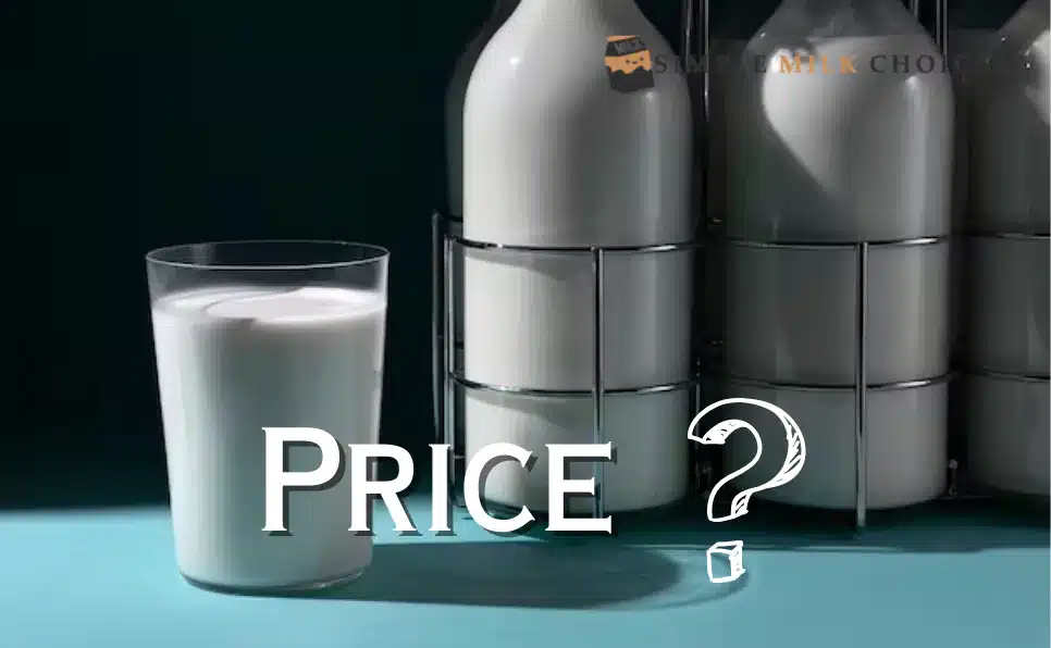 Image displaying a prominent question mark symbolizing uncertainty over the price of a gallon of milk in California.