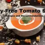 Picture of a bowl containing Dairy-Free Tomato Soup, a savory and plant-based soup option.